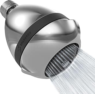 SparkPod 3 Inch Power Pressure Boosting Shower Head - Shower Water Pressure Booster - High Pressure Shower Heads for Low Water Pressure Homes - Rain & Massage 3-Setting Shower Heads (Polished Chrome)