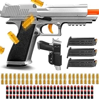 Soft Bullet Toy Gun Shell Ejecting Toy Pistol, EVA Foam Bullets Toy Guns for Boys, Kids, Gifts, Educational Model Toys and Fun Shooting Experience