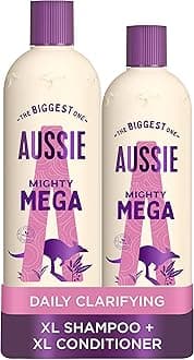 Aussie Mega Shampoo and Conditioner Set, Hair Care for Dry Damaged Hair, Vegan Shampoo and Conditioner, Silicone Free, XL Value Pack, 675ml shampoo and 470 conditioner, Pack of 2