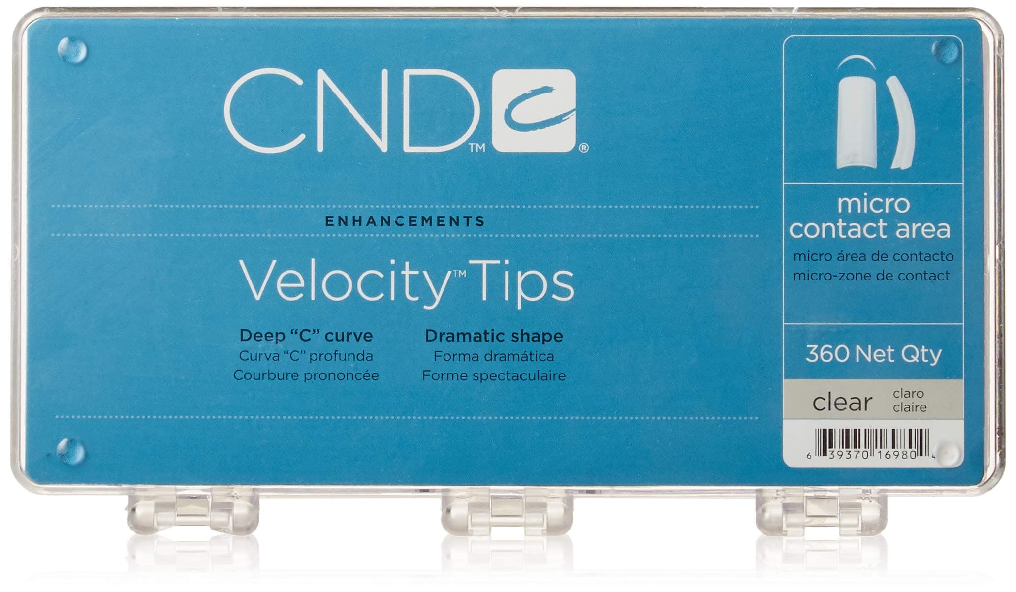 Creative Nail Tips Velocity False Nails, Clear, 360 Count