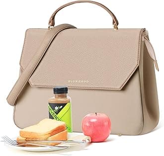 Hihealer Leather Lunch Bag Women - Adult Modern Urban Style Stylish Vegan Leather Insulated Leakproof Lunch Box for Work - 2025 Newest Christmas Gifts for Women