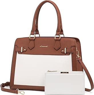 LOVEVOOKPurses and Handbags for Women, Tote Shoulder Bag Satchel Black Purse and PU Leather Top Handle for ladies