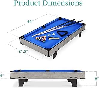 Best Choice Products 40in Tabletop Billiard Table, Pool Arcade Game Table for Living Room, Game Room w/ 2 Cue Sticks, Ball Set, Storage Bag