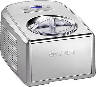 Cuisinart ICE100BCU Silver Professional Gelato, Ice Cream, Frozen Yoghurt and Sorbet Maker 1.5L, Stainless Steel, 150 W, 1.5 liters
