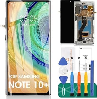 OLED for Samsung Note 10 Plus Screen Replacement for Samsung Galaxy Note 10 Plus 4g/5g LCD Screen for Galaxy SM-N975 SM-N976 LCD Touch Screen Digitizer Assembly Repair Kits with Frame (Silver)