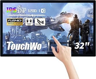 32 inch Interactive Touchscreen Monitor, Electronic Whiteboard with 16:9 FHD 1080P Display, Windows 10 All-in-One PC for Industrial, Office and Classroom, Core i7 RAM 8G & ROM 256G