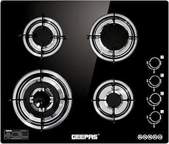 GK4410 4-Burner Gas Cooker-Tempered Glass Worktop, Automatic Ignition, 4 heating Zones-2 Year warranty