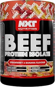 NXT Nutrition 18 Servings Beef Protein Isolate 540 g, Strawberry and Banana