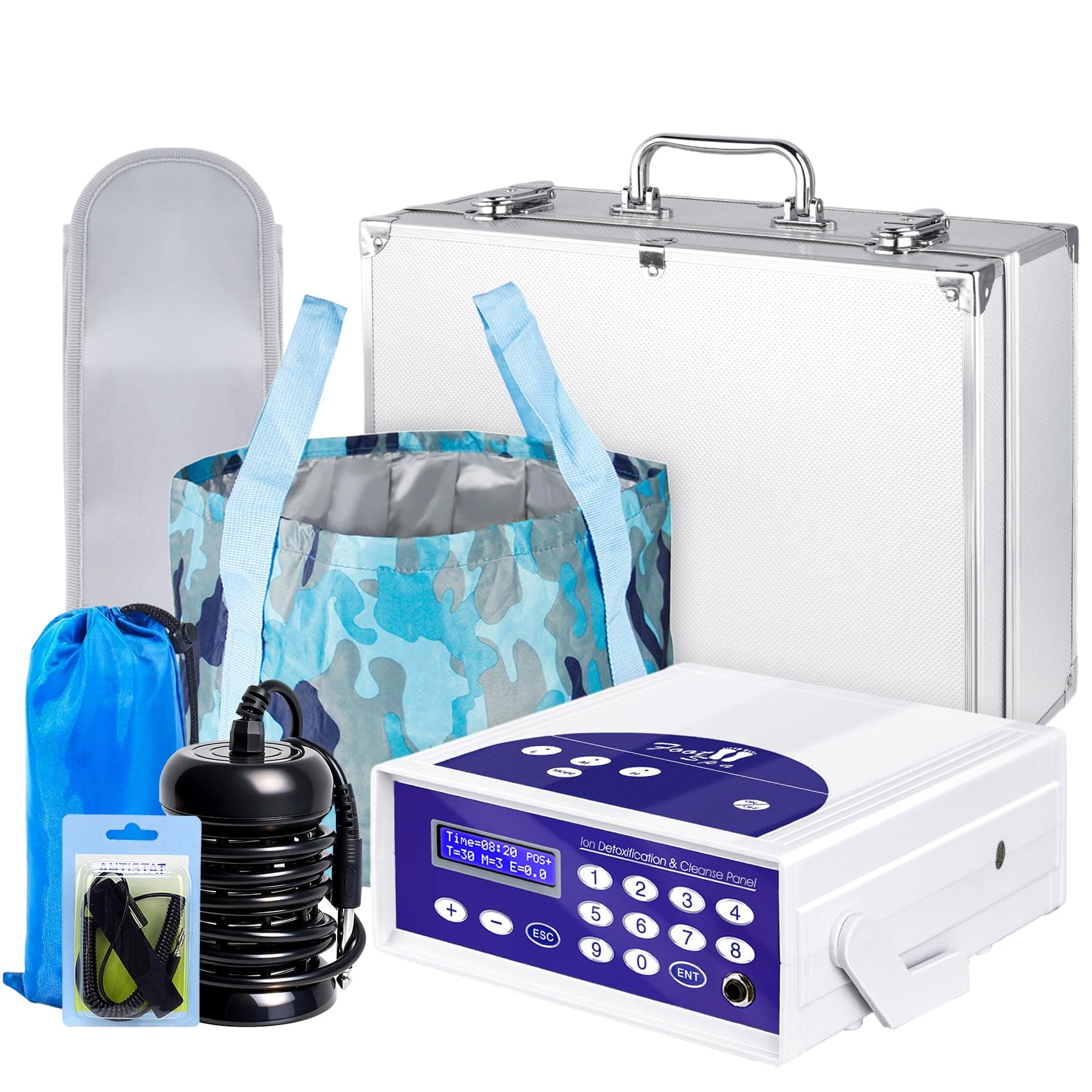 Ion Detox Foot Bath Machine, Negative Hydrogen Foot Detox Machine Ion Detox Foot Spa System with Foldable Basin, Far Infrared Belt