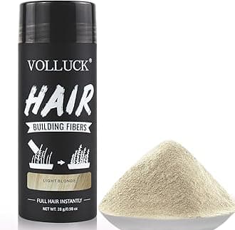 VOLLUCK Hair Fibers for Thinning Hair, Instant Coverage Hair Building Fibers for Women and men, Natural Hair Powder for Conceal Hair Loss 28 g (Light Blonde)