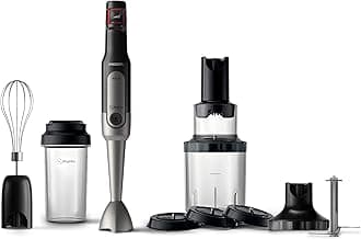 Philips Viva Collection ProMix Handblender - 800W, SpeedTouch, On-the-go tumbler, XL Chopper, Whisk, Spiralizer - HR2657/91