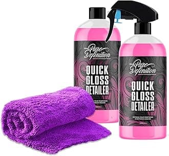 Quick Detailer Spray, Clay Lube and Wax For Car, Quick High Gloss Shine Finish, Great For Showroom Care and Cleaning - Pure Definition (2 x 1000ml + Towel)