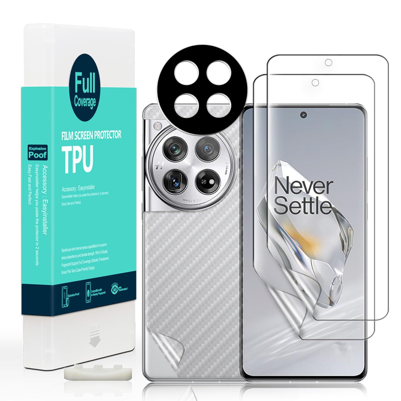 Ibywind Screen Protector For Oneplus 12 5G 6.82"[2 Pack],Flexible TPU Film,With 1Pc Camera Lens Protector,1Pc Back Film,Bubble Free,Easy to install