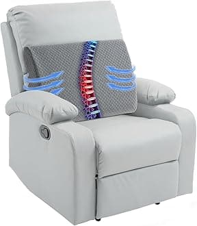 Lumbar Support Pillow for Recliner Chair, Memory Foam Back Support Cushion for Elderly,Extra Large Lumbar Support Pillow,Thick Backrest for Home Reading (Grey, 20“x13.5"x5")