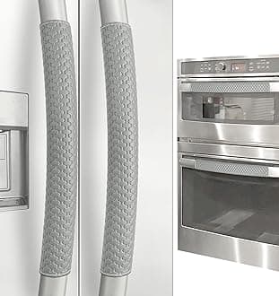 Refrigerator Door Handle Covers, Set of 4, Performance Appliance Handle Covers, Non-Slip Fridge Door Handle Covers, Keep Your Kitchen Clean, Microwave Oven Dishwasher door Handle Protectors(Gray)