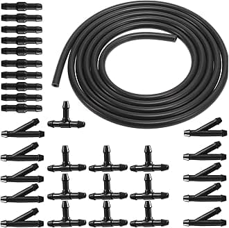 – RUNCCI-YUN Universal 3m Car Windshield Washer Hose Kit, with 30Pcs Hose Connector, Universal Windscreen Hose with Hose Connector, Silicone Rubber Tube Air Hose Connect Car Water Pump and Nozzles