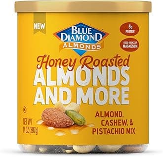 Mixed Nuts Sweet Honey Roasted Deluxe Snack Nuts, Almonds, Pistachios, and Cashews, 14oz. Can (Pack of 1)