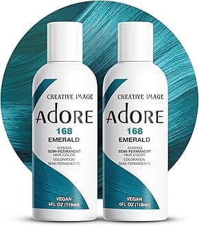 Adore Semi Permanent Hair Color (168 Emerald) (2 Pack) | Vegan & Cruelty-Free Green Hair Dye | No Ammonia, No Peroxide, No Alcohol | 4 Fl Oz