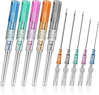Ear Nose Piercing Needles 10pcs Body Piercing Needles Mixed Sizes 14G 16G 18G 20G and 22G IV Catheter Needles for IV Start Kits Tattoo Tools Piercing Supplies(Mix)