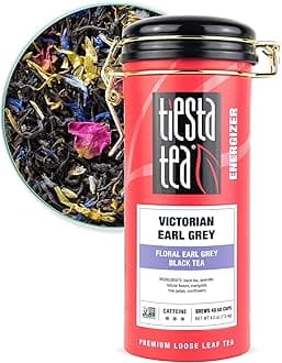 Tiesta Tea - Victorian Earl Grey, Loose Leaf, Floral Earl Grey Black Tea, Premium High Caffeinated Black Drink, Make Hot or Iced, Brews Up to 50 Cups, 4oz Refillable Tin