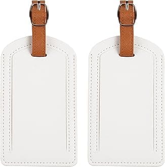 Adventure GoodsPremium Colored Luggage Tags for Luggage, Travel Bags and Suitcases by Adventure Goods - White (Pack of 2)