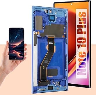 OLED Screen for Samsung Galaxy Note 10 Plus Screen Replacement for Samsung Note 10+ LCD Screen SM-N975U Touch Display Digitizer Assembly Repair Parts with Frame(with Fingerprint Function) (Blue)