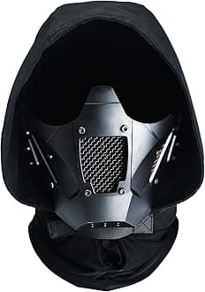 Guayma Airsoft Tactical Samurai Mesh Mask Half Face Protection Cyberpunk Oni Masks for Halloween Costume Paintball