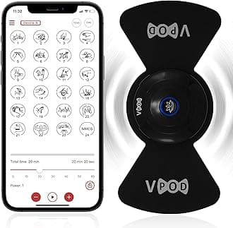 Massage Therapy Concepts VPOD Wireless TENS Unit Muscle Stimulator - Bluetooth Device with 24 Therapy Modes for Pain Relief - HSA FSA Eligible for Back Neck Nerve Pain