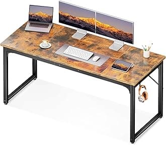 Coleshome 63 Inch Computer Desk, Modern Simple Style Desk for Home Office, Study Student Writing Desk,Vintage
