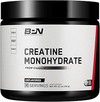 BPN Pure Creatine Monohydrate Powder by Creapure, 5g of Creatine per Serving, Supports Muscle Growth, Unflavored Creatine Powder, 30 Servings