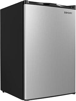 Upright freezer, 3.0 Cubic Feet, Single Door Compact Mini Freezer with Reversible Stainless Steel Door, Small freezer for Home/Dorms/Apartment/Office, Silver