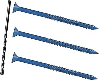 1/4 x 3-3/4" Flat Head Concrete Screw Anchor, for Anchoring to Masonry, Block or Brick (100Pcs)