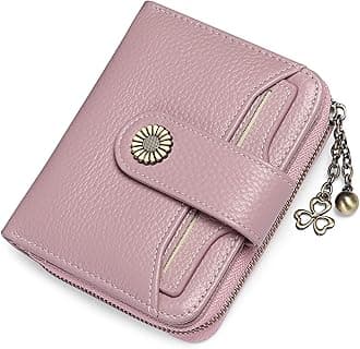 SENDEFN Women's Bi-fold Wallet, Genuine Leather, Popular, Stylish, Soft to the Touch, Genuine Product (Coin Pocket Included) RFID & Magnetic Skimming Prevention, Cf-Lilac