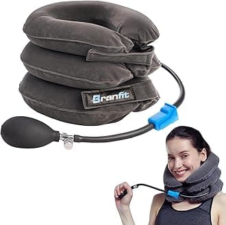 Branfit Cervical Neck Traction Device Pro - Adjustable Neck Support and Neck Stretcher for Spine Alignment and Neck Pain Relief
