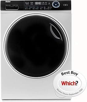 Haier HWD120-B14979 Freestanding Washer Dryer, Direct Motion and LED Display, 1400RPM, 12kg/8kg Load, White [Energy Class E]
