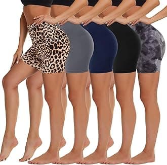 HIGHDAYS 5 Pack Biker Shorts Women - 5"/8" High Waist Spandex Workout Yoga Running Athletic