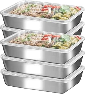 stainless steelFood Storage 12-Pack Lunch BoxContainers setsstorage box with lidfreezer FrozenKitchen tra with lidOven plateSide dish plate Freezer & Dishwasher Safe