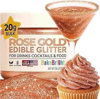Bulk (20g) Pink Edible Glitter for Drinks | Premium Pink Edible Glitter for Cakes Drink - Shimmer Glitters Cake Decorations for Strawberries Cocktail Shimmering