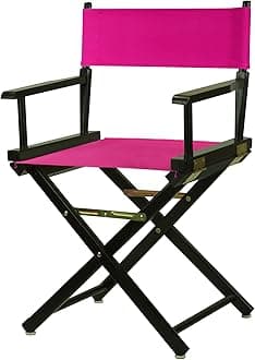 18" Director's Chair Black Frame-Magenta Canvas