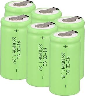 Ni-Cd 1.2V 2200MAH Rechargeable Battery Sub C SC Batteries (Green*6)