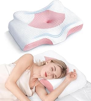 Osteo Cervical Pillow for Neck Pain Relief, Hollow Design Odorless Memory Foam Pillows with Cooling Case, Adjustable Orthopedic Bed Pillow for Sleeping, Support for Side Back Stomach Sleepers