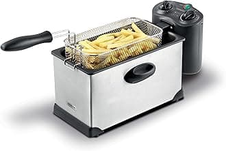 KENWOOD Deep Fryer 3L 2000W with View Window and Stainless Steel Lid for Home, Kitchen and Restaurants DFM50 Silver/Black