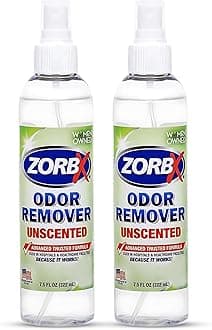 Unscented Odor Eliminator for Strong Odor 7.5 Fl Oz Pack of 2 - Used in Hospitals & Healthcare Facilities - Advanced Formula, Fast-Acting Odor Remover Spray for Dog, Cat, House & Carpet