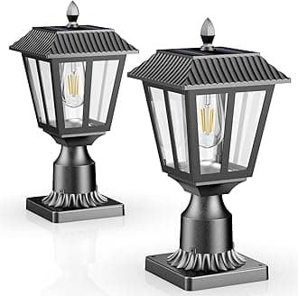 Solar Lamp Post Light Outdoor - 3000K Warm White, IP45 Waterproof Post Solar Lights for Garden Yard Landscape, Outside Decorative Lamp(2PK)