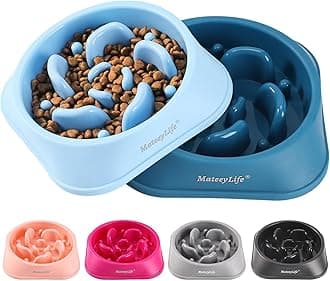 MateeyLife Slow Feeder Dog Bowls 2PCS, Anti-Choking Puzzle Dog Food Bowls, Anti-Slip Interactive Feeding Slow Down Eating, Bloat Stop Maze Dishes for Medium Breeds