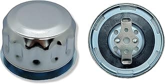 Hydraulic Oil and Fuel Filler Metal Vent Breather Cap for Reservoir Tank (Cap Only, Bayonet Lock, Chrome Plated, Tearproof Gasketed)