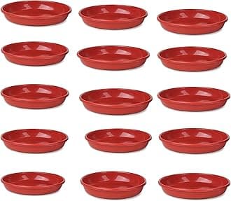 GTB Plants Bottom Plate, Drip Tray for Plants, Gamla, Terracotta Color| (8-inch, Red) Set of 15