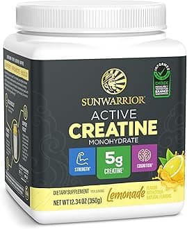 Creatine Monohydrate Powder Micronized PreWorkout Recovery Supplement | Support Muscle Building Strength Training Cognition | Vegan & Keto Friendly, Easily Mixes (50 Servings) Lemonade Active Creatine