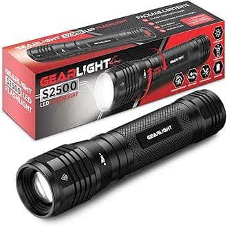 S2500 LED Flashlight - Extremely Bright, Powerful Tactical Flashlights with High Lumens for Camping, Emergency & Everyday Use﻿