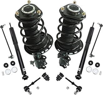 TRQ Front and Rear Suspension Kit Complete Strut & Coil Spring Assembly Shock Absorber Sway Bar Stabilizer Link Compatible with 2011-2016 Scion tC